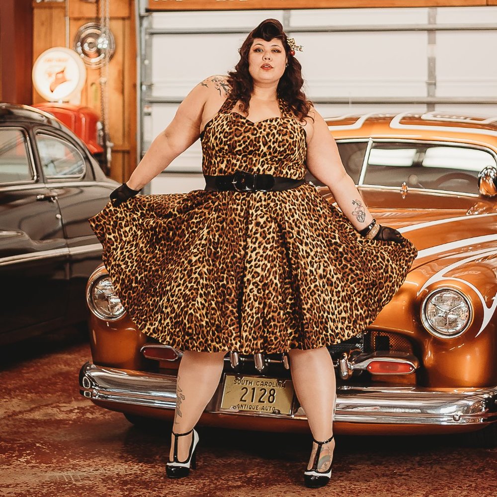 GGR Halter leopard swing dres